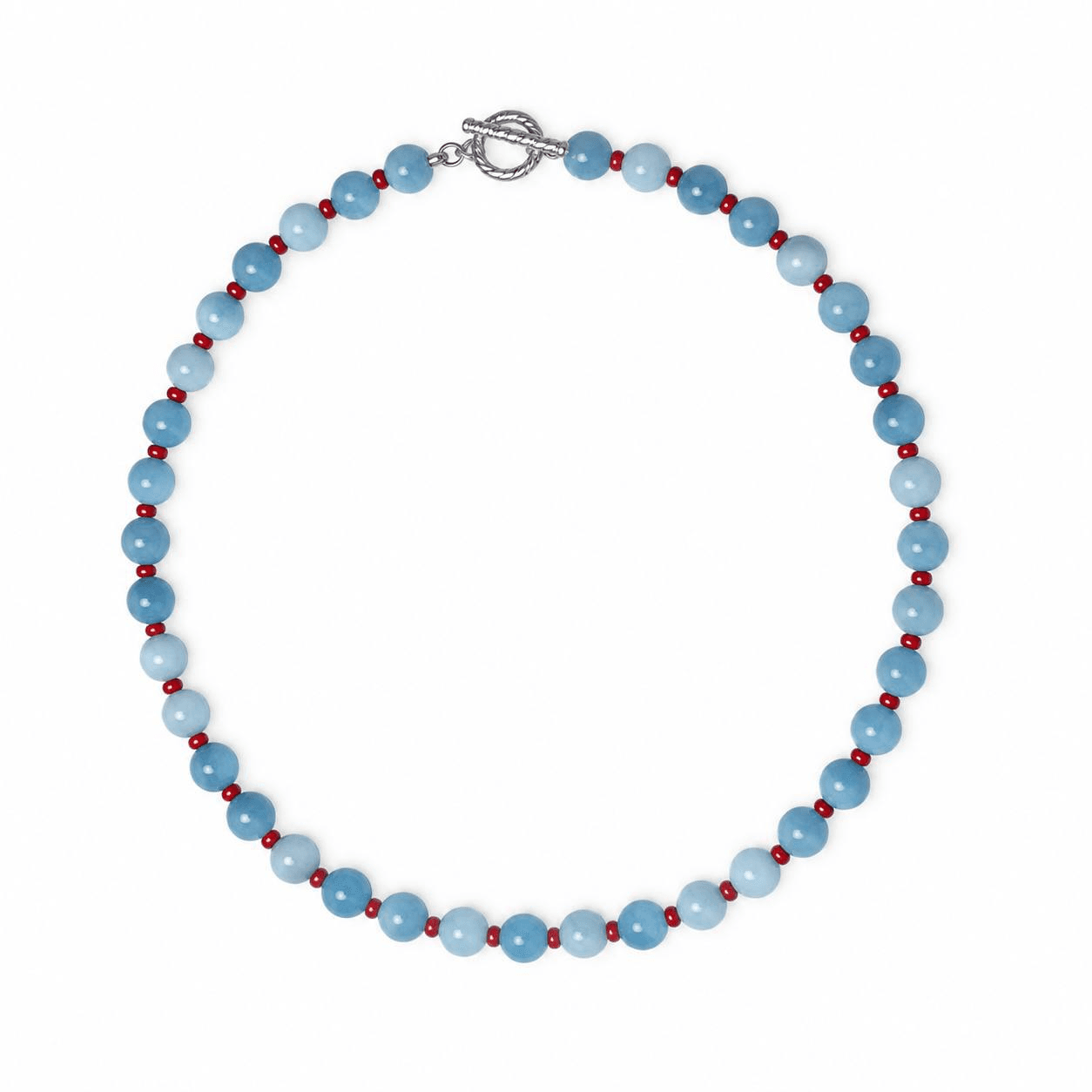 Stone Necklace (Blue&SmallRed) - Brun Studio Handmade Necklace