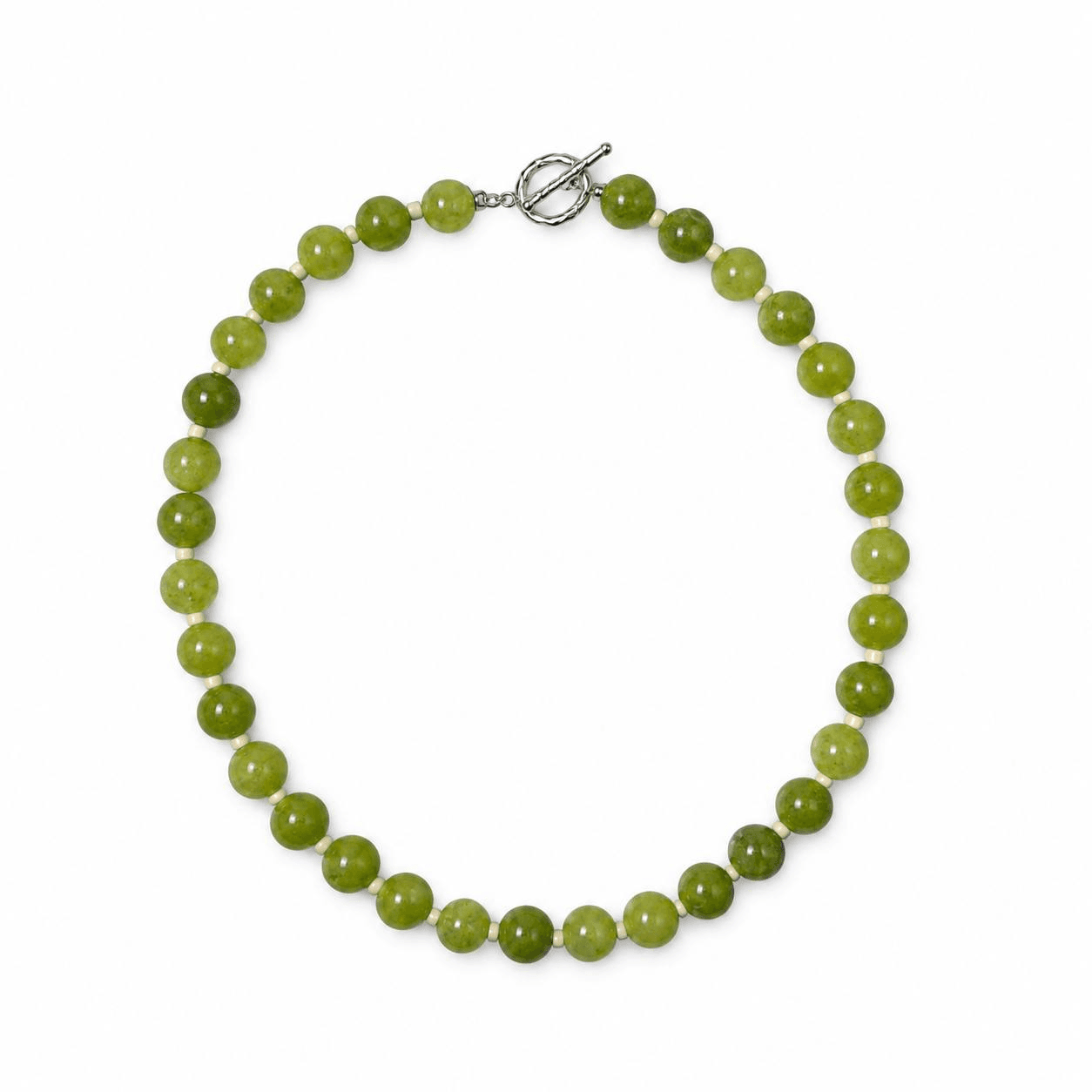 Stone Necklace (Green&WhiteSmall) - Brun Studio Handmade Necklace