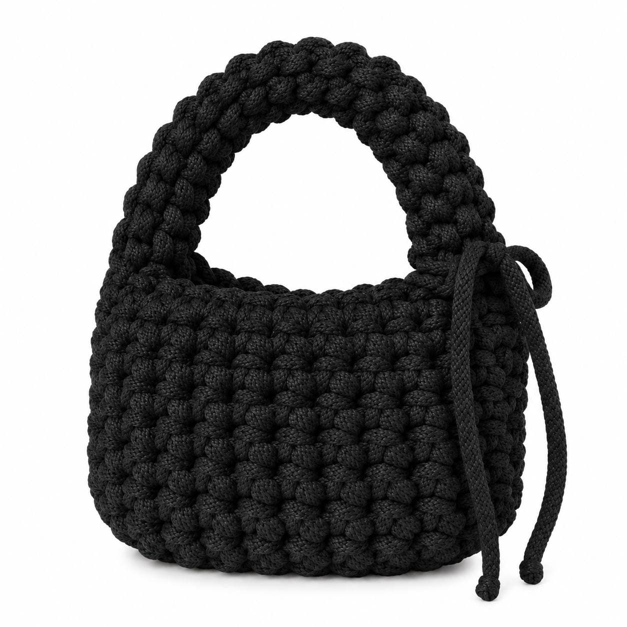 The Pebble (Black) - Brun Studio Handmade Crochet Bag