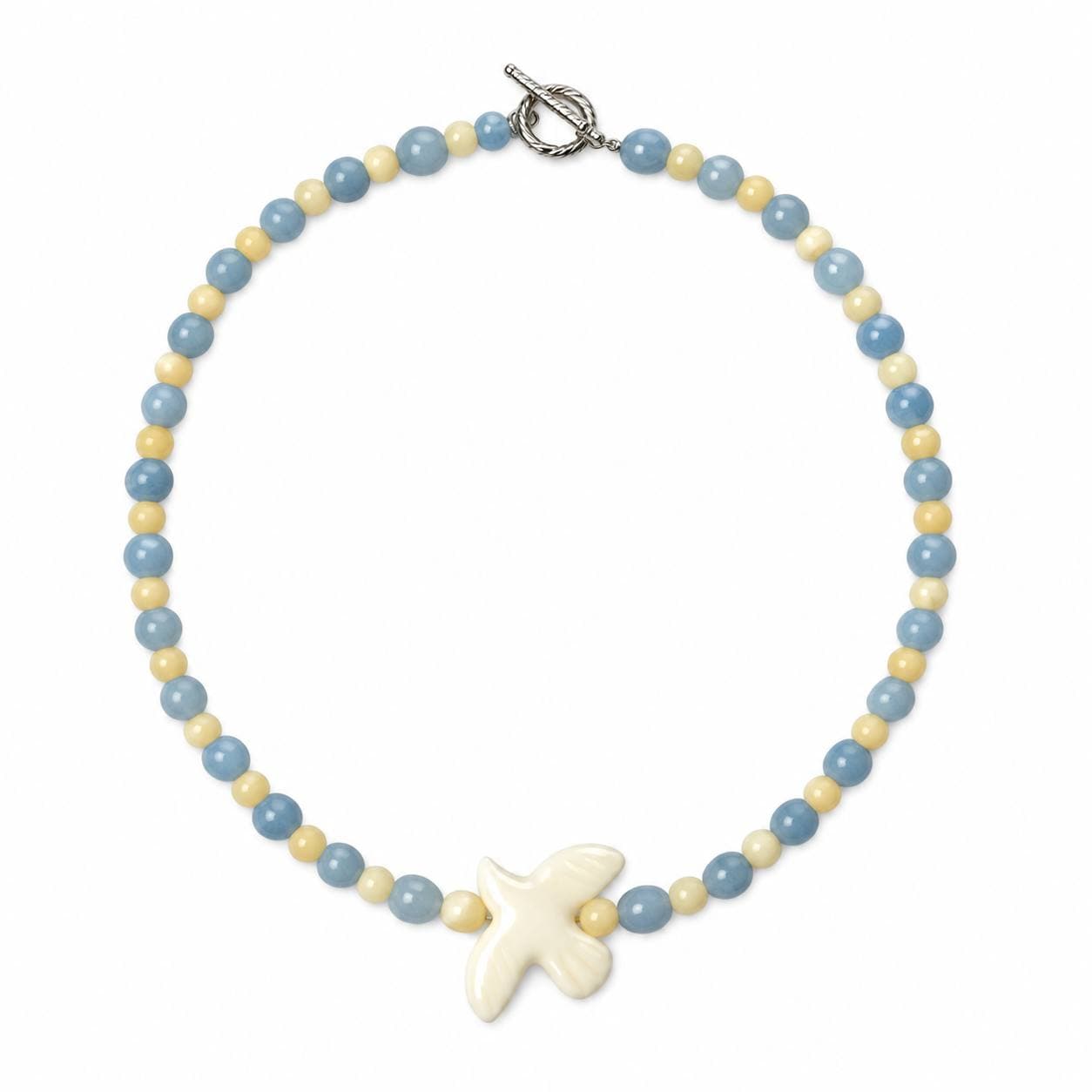 Bird Charm Necklace (Yellow&Blue) - Brun Studio Handmade Necklace