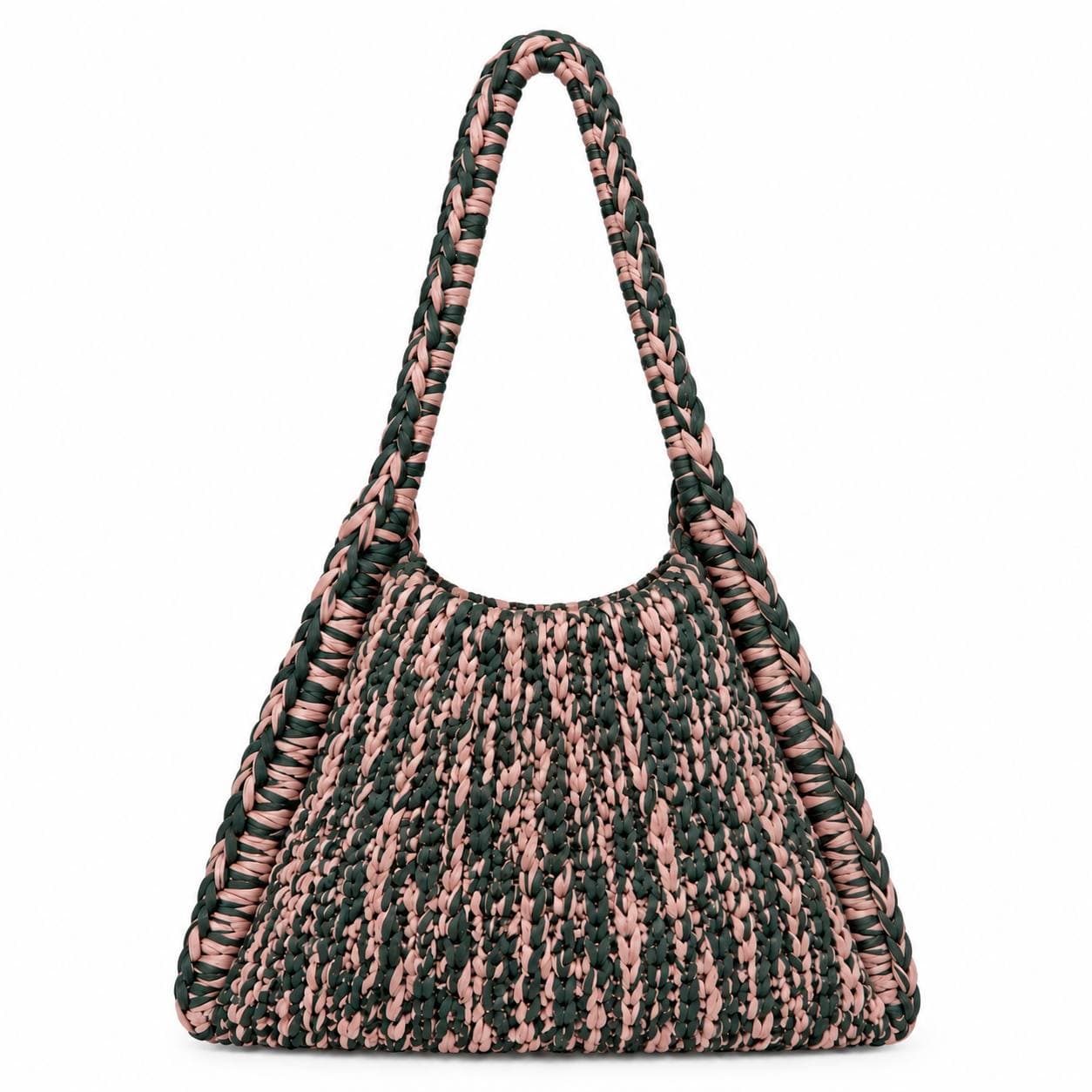 The Mermaid (Green&Pink) - Brun Studio Handmade Crochet Bag